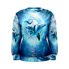 Dolphin Blue Sea Fantasy Women s Sweatshirt