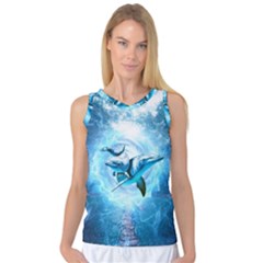 Dolphin Blue Sea Fantasy Women s Basketball Tank Top