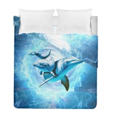 Dolphin Blue Sea Fantasy Duvet Cover Double Side (full/ Double Size)