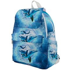 Dolphin Blue Sea Fantasy Top Flap Backpack