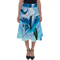 Dolphin Blue Sea Fantasy Perfect Length Midi Skirt