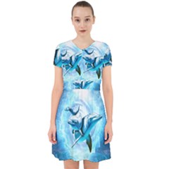 Dolphin Blue Sea Fantasy Adorable In Chiffon Dress