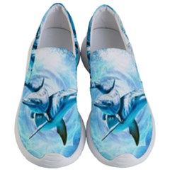 Dolphin Blue Sea Fantasy Women s Lightweight Slip Ons