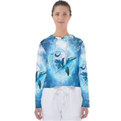 Dolphin Blue Sea Fantasy Women s Slouchy Sweat