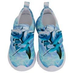 Dolphin Blue Sea Fantasy Kids  Velcro No Lace Shoes by Maspions