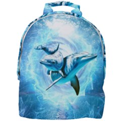 Dolphin Blue Sea Fantasy Mini Full Print Backpack by Maspions