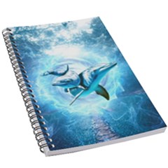 Dolphin Blue Sea Fantasy 5 5  X 8 5  Notebook