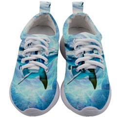 Dolphin Blue Sea Fantasy Kids Athletic Shoes by Maspions