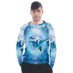 Dolphin Blue Sea Fantasy Men s Long Sleeve Raglan T-shirt