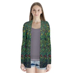 Grass Nature Meadow Drape Collar Cardigan