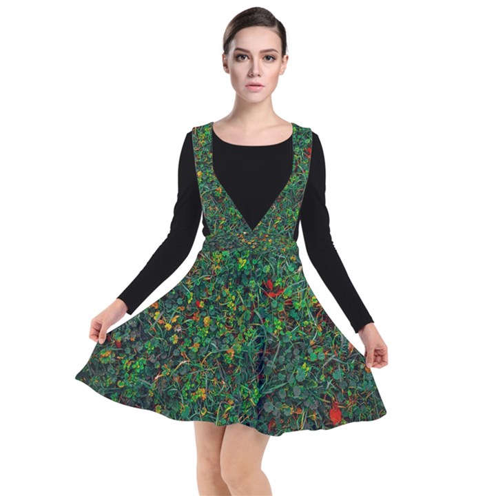 Grass Nature Meadow Plunge Pinafore Dress