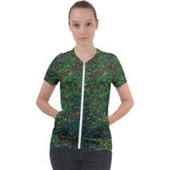 Grass Nature Meadow Short Sleeve Zip Up Jacket