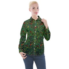 Grass Nature Meadow Women s Long Sleeve Pocket Shirt