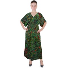 Grass Nature Meadow V-neck Boho Style Maxi Dress