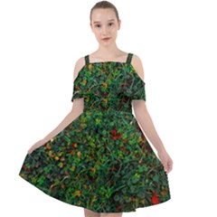 Grass Nature Meadow Cut Out Shoulders Dress