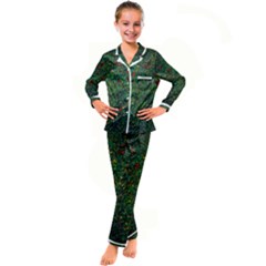 Grass Nature Meadow Kids  Satin Long Sleeve Pajamas Set