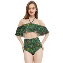 Grass Nature Meadow Halter Flowy Bikini Set 