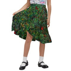 Grass Nature Meadow Kids  Ruffle Flared Wrap Midi Skirt