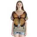 Butterflies of motivation V-Neck Flutter Sleeve Top View1