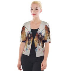 Butterflies of motivation Cropped Button Cardigan