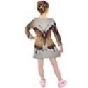 Butterflies of motivation Kids  Long Sleeve Velvet Dress View2