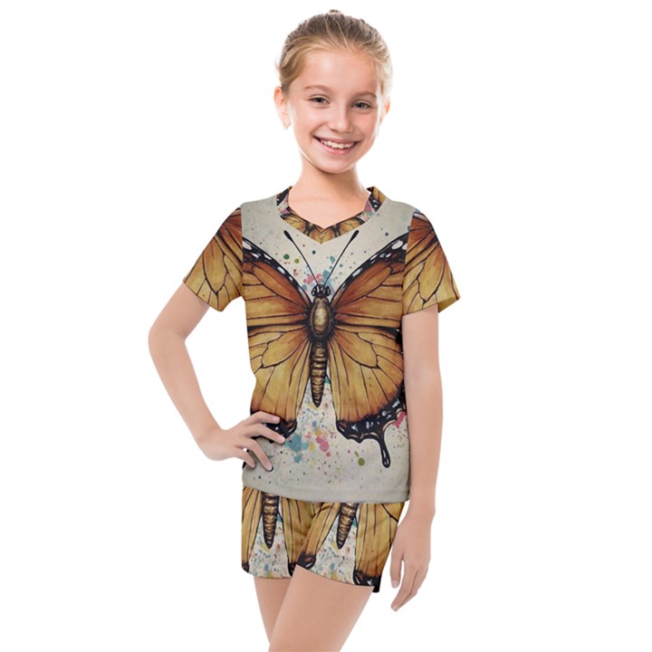 Butterflies of motivation Kids  Mesh T-Shirt and Shorts Set