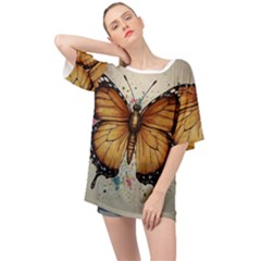 Butterflies of motivation Oversized Chiffon Top