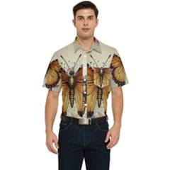 Butterflies of motivation Men s Short Sleeve Pocket Shirt 