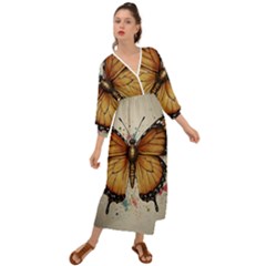 Butterflies of motivation Grecian Style  Maxi Dress