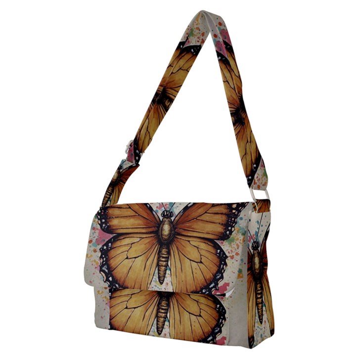 Butterflies of motivation Full Print Messenger Bag (M)