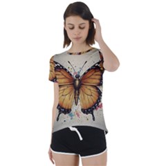 Butterflies Of Motivation Short Sleeve Open Back T-shirt