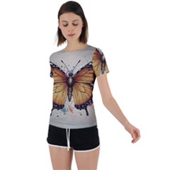 Butterflies of motivation Back Circle Cutout Sports T-Shirt