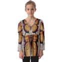 Butterflies of motivation Kids  V Neck Casual Top View1