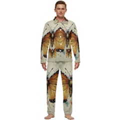 Butterflies of motivation Men s Long Sleeve Velvet Pocket Pajamas Set