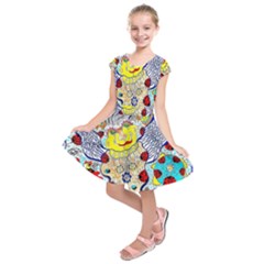 Supersonic Ladybug Angel Power Kids  Short Sleeve Dress by chellerayartisans