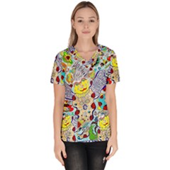 Supersonic Ladybug Angel Power Women s V-neck Scrub Top