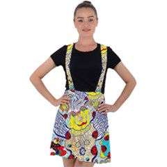 Supersonic Ladybug Angel Power Velvet Suspender Skater Skirt