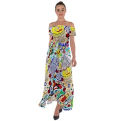 Supersonic Ladybug Angel Power Off Shoulder Open Front Chiffon Dress by chellerayartisans