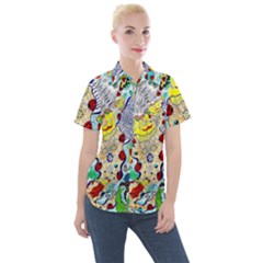 Supersonic Ladybug Angel Power Women s Short Sleeve Pocket Shirt