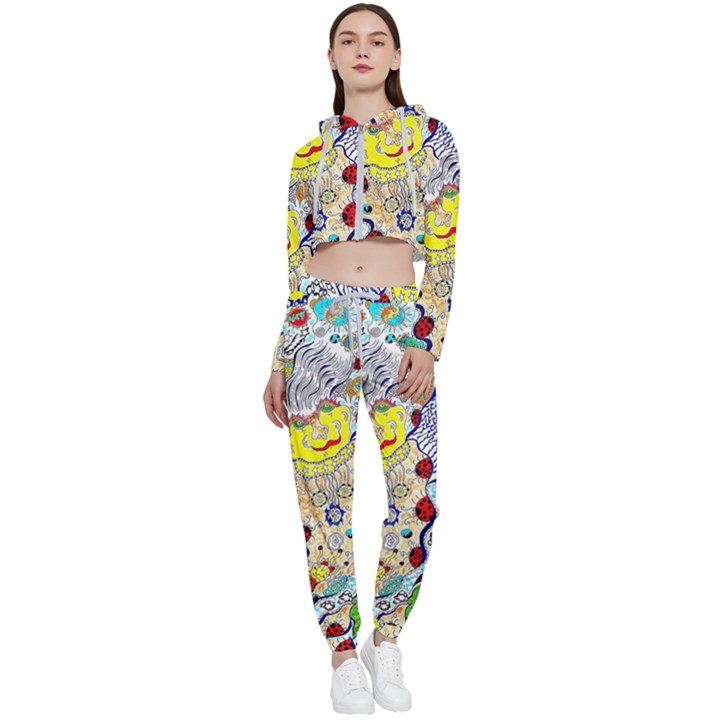 Supersonic ladybug angel power Cropped Zip Up Lounge Set