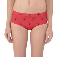 Spiders Pattern Seamless Arachnids Mid-waist Bikini Bottoms