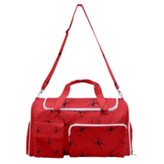 Spiders Pattern Seamless Arachnids Sports Gym Duffle Bag With Shoe Compartment by Maspions