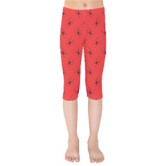 Spiders Pattern Seamless Arachnids Kids  Capri Leggings 