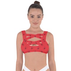 Spiders Pattern Seamless Arachnids Bandaged Up Bikini Top