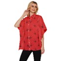 Spiders Pattern Seamless Arachnids Women s Batwing Button Up Shirt View2