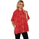 Spiders Pattern Seamless Arachnids Women s Batwing Button Up Shirt View3