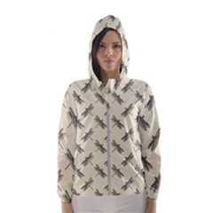 Dragonfy Insect Pattern Women s Hooded Windbreaker