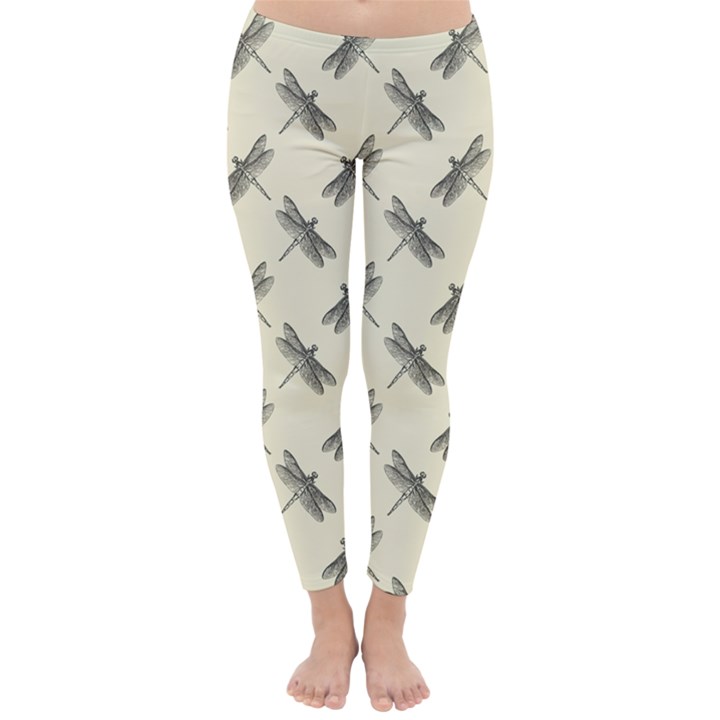 Dragonfy Insect Pattern Classic Winter Leggings