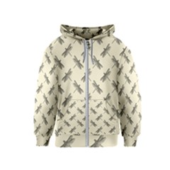 Dragonfy Insect Pattern Kids  Zipper Hoodie