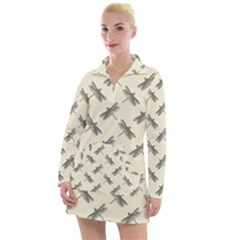 Dragonfy Insect Pattern Women s Long Sleeve Casual Dress by Maspions